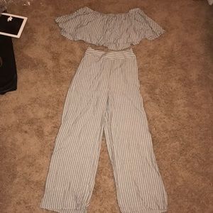 Mahina Vertical Stripe Two-piece Set